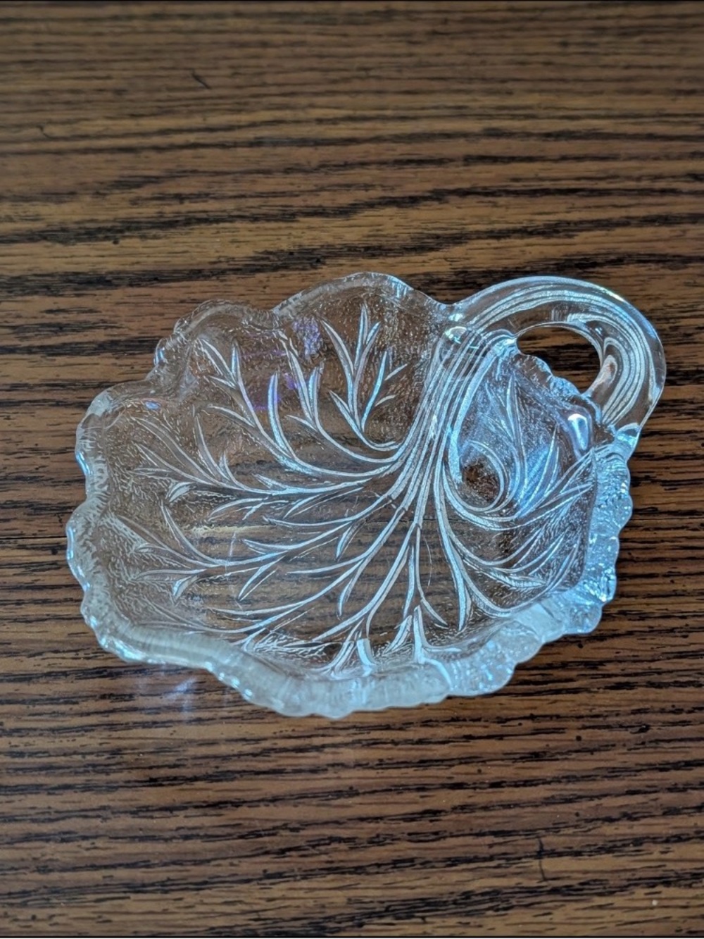 Glass Leaf Dish - Clear Decorative Serving Tray